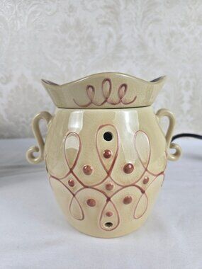 Scentsy Full Size Wax Warmer Neutral Toned Electric Plug In WORKS Home Office